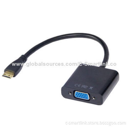 Mini HDMI® to VGA M/F Active Adapter, Audio Output, Converts Digital Mini HDMI Signal to VGA